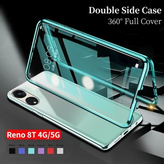 360° เคสโทรศัพท์มือถือแบบใส สองด้าน กันกระแทก สําหรับ OPPO Reno 8T 5G Reno8T