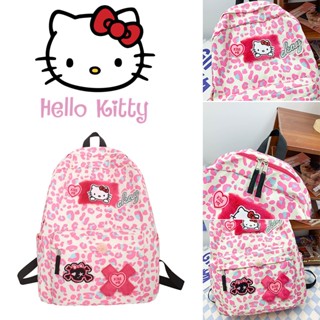 กระเป๋านักเรียน พิมพ์ลาย Hello Kitty น่ารัก พร้อมแผ่นรองด้านหลัง ตามหลักสรีรศาสตร์ สําหรับเดินทาง ของขวัญ