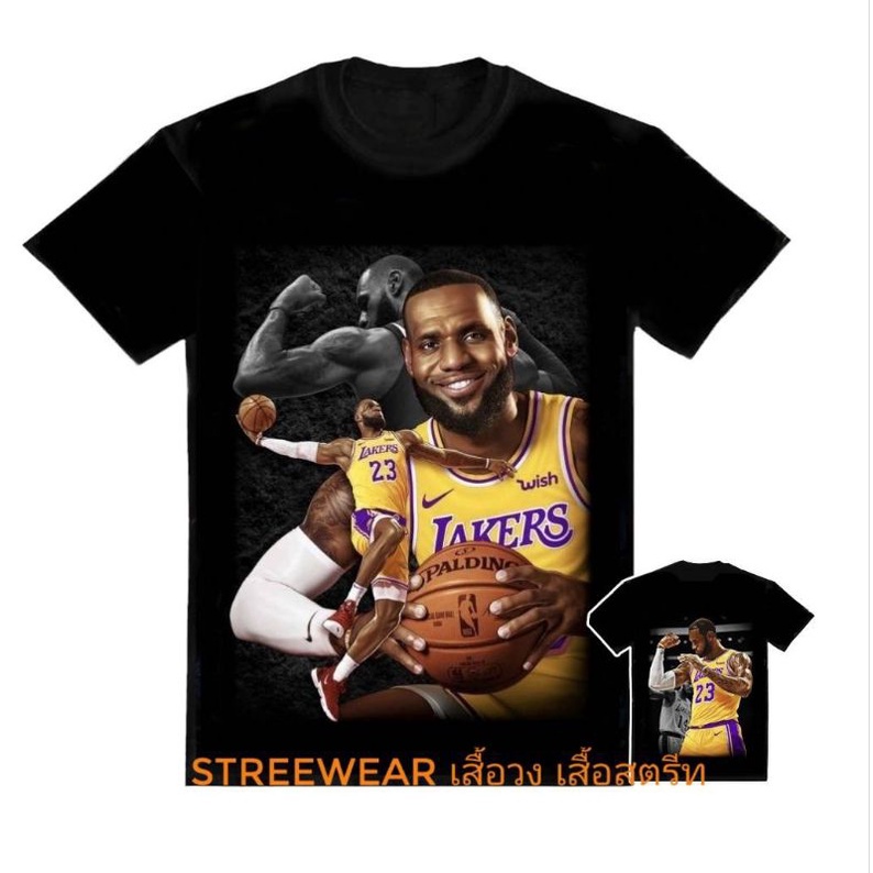 [S-5XL]เสื้อยืด lebron james la lakers basketball
