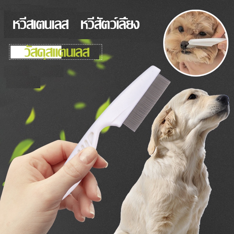 พร้อมส่ง ก้านหวีถี่มาก หวีสเตนเลส แปรงขน หวีสัตว์เลี้ยงน้องหมาน้องแมว หวีสางเห็บหมัด