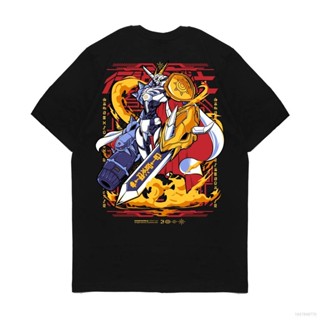 Short Sleeve T-Shirt Loose Fit Anime Print Digimon OMEGAMON Cute Plus Size For Men And Women._08