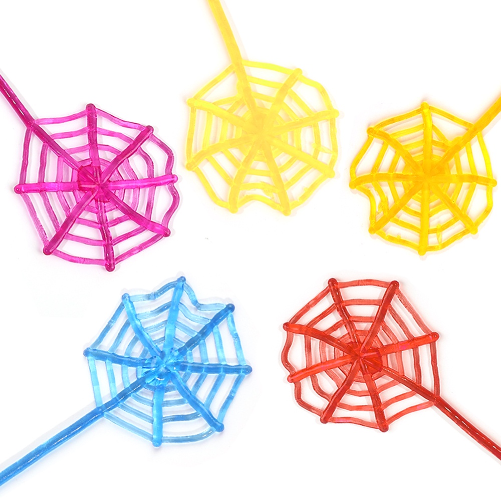 ของเล่นใยแมงมุมเหนียว ยืดหยุ่น สุ่มสี ของขวัญวันเกิด ฮาโลวีน ปาร์ตี้ คลายเครียด สําหรับเด็ก