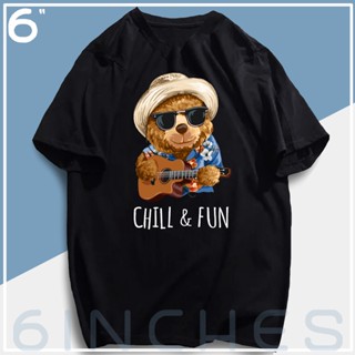 TEDDY BEAR CHILL AND FUN TSHIRT COTTON UNISEX ASIA SIZE HD HIGH QUALITY_02