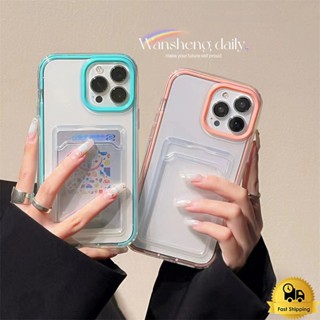 เคสใส เคสมือถือ สำหรับไอโฟน11 TPU กันกระแทก ผู้ถือบัตร กรณี For iPhone 11 12 13 14 Pro Max 7 8 Plus 6 14 Plus XS Max XR