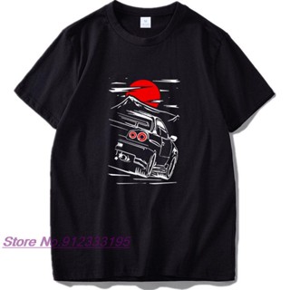 [100% Cotton]เสื้อยืดผ้าฝ้าย 100% แบบนิ่ม พิมพ์ลาย Skyline R34 Drift Power Japan Cars คุณภาพสูง_02