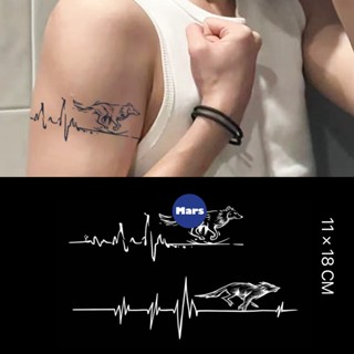 【Mars Tattoo】ใหม่ สติกเกอร์รอยสักชั่วคราว ลายหมาป่า และหมาป่า ติดทนนาน 2 สัปดาห์ D088