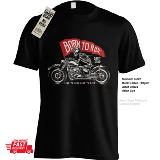 Born To Ride Motorcycle Retro Cafe Racer Cotton Tshirt Unisex_03