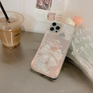 Diamond QuicksandFor iPhone 17 16 15 14 13 12 pro max Casing Girl เคสกันกระแทก Bowknot (DMB01)