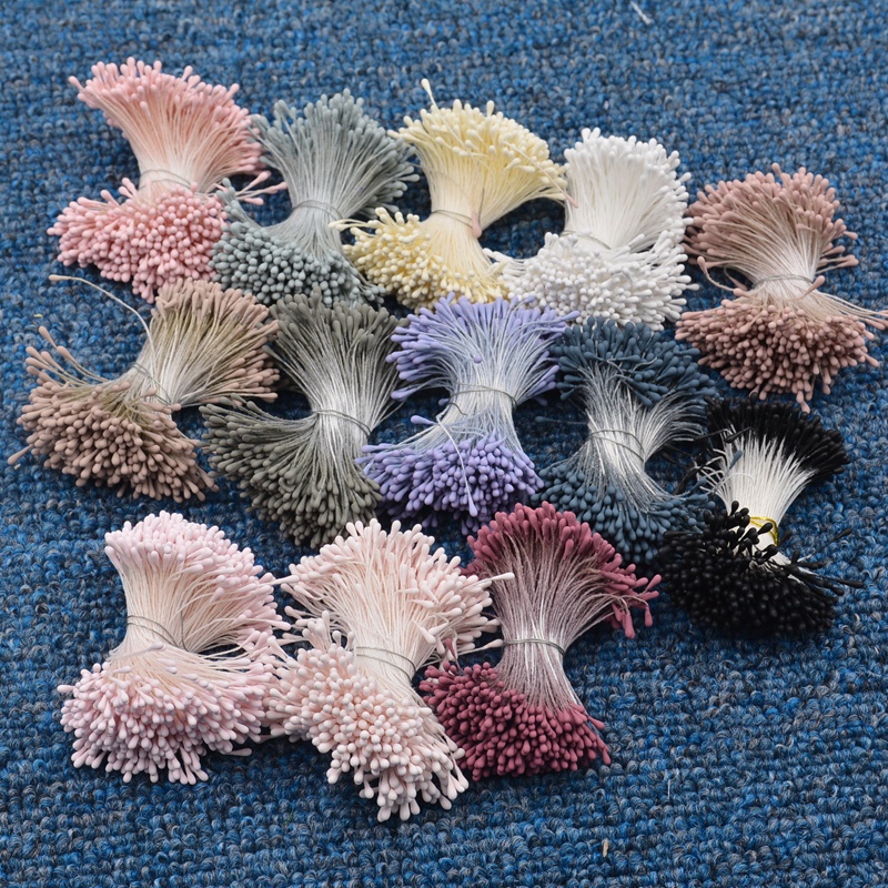 400pcs 2 มม.มินิคู ่ หัวดอกไม ้ ประดิษฐ ์ Stamen Core สําหรับงานแต ่ งงานตกแต ่ ง DIY Craft Scrapbook อุปกรณ ์ เสริม