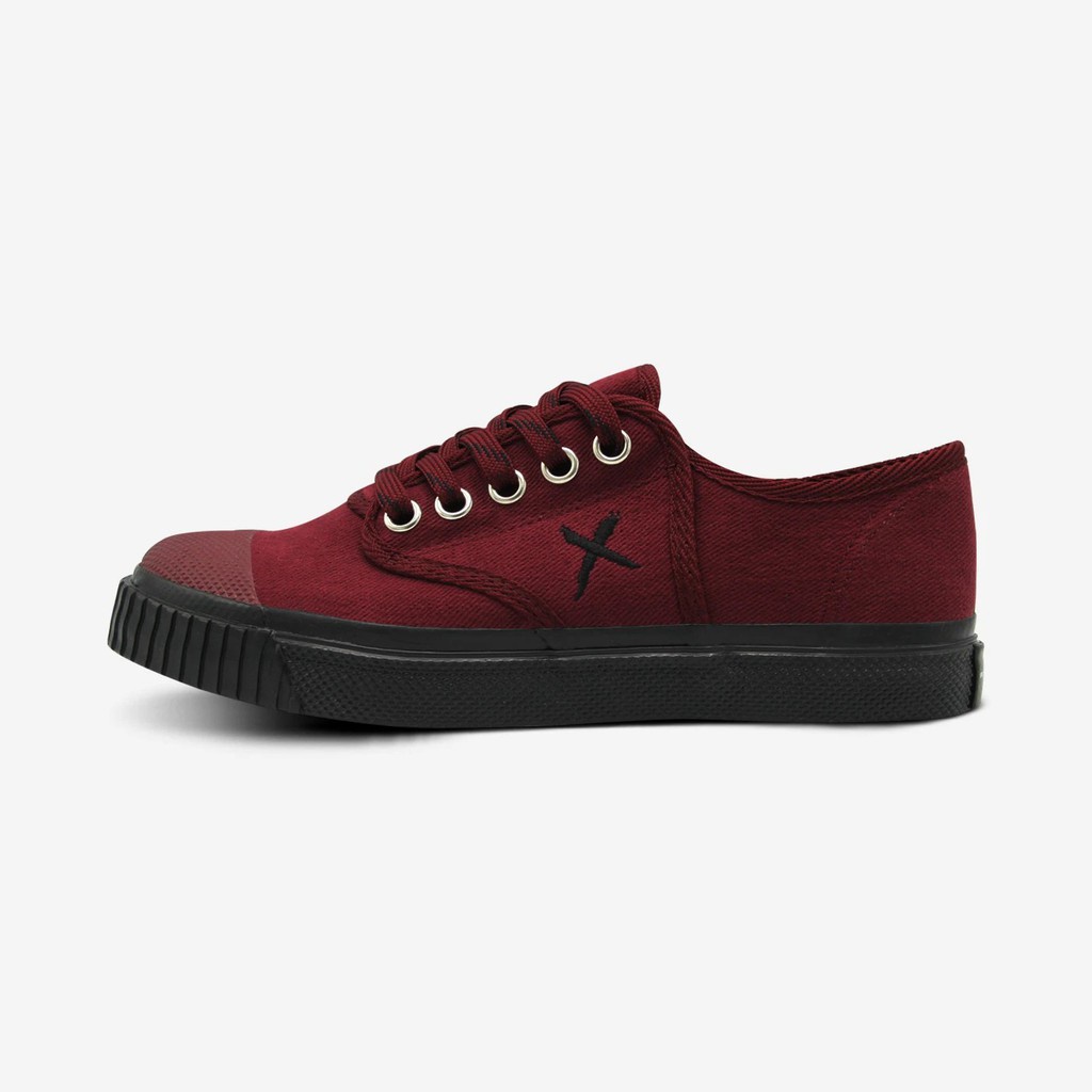 💛New💼Breaker - X รองเท้าแฟชั่นผู้ชาย รองเท้าผู้ชาย รองเท้าผ้าใบเบรกเกอร์ (BK-X1) สี Crimson ใส่ทำงาน ใส่ออกกำลังกายได้