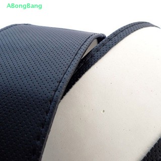 Abongbang ใหม่ ปลอกหนังหุ้มพวงมาลัยรถยนต์ รถบรรทุก พร้อมด้าย สีดํา DIY