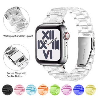 สายนาฬิกาข้อมือเรซิ่นใส สําหรับ iwatch band 42 มม. 40 มม. correa 44 มม. 38 มม. link smart bracelet for apple watch 8 7 6 5 4 SE 41 มม. 45 มม. 49 มม. dt8 ultra