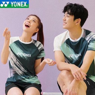 Yonex ใหม่ เสื้อกีฬาแบดมินตัน แขนสั้น แฟชั่นฤดูร้อน สําหรับเด็กผู้ชาย ผู้หญิง 6097