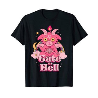 ขายดี!ขายดี เสื้อยืดลําลอง แขนสั้น พิมพ์ลาย Kawaii Baphomet Satan Goth Lucifer Satanic Goat GIcikj77BFpmhn99S-5XL_04