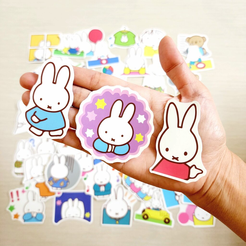 สติ๊กเกอร์ กระต่าย Miffy ติดแน่น กันน้ำ ติดกระเป๋าเดินทาง โน้ตบุ้ค น่ารักๆ (50 ชิ้น) sticker