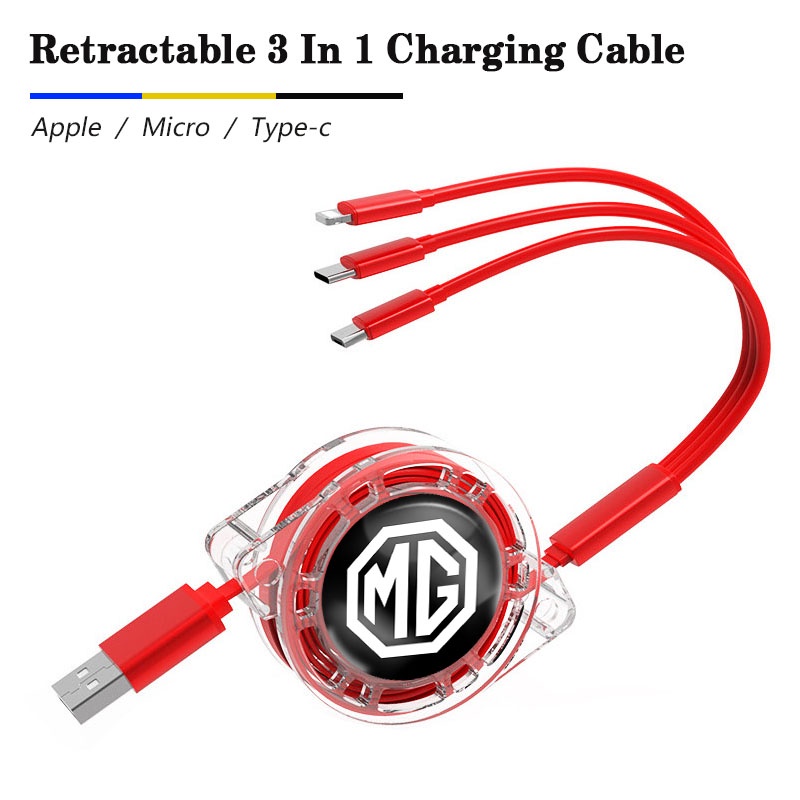 สายชาร์จ Micro USB Type C 3 In 1 สําหรับ Morris Garages MG 3 5 6 7 HS ZS GS Hector TF GT ZR RX5 RX8 350 550 ราคา ถูกที่สุด ดีลบีเคเค