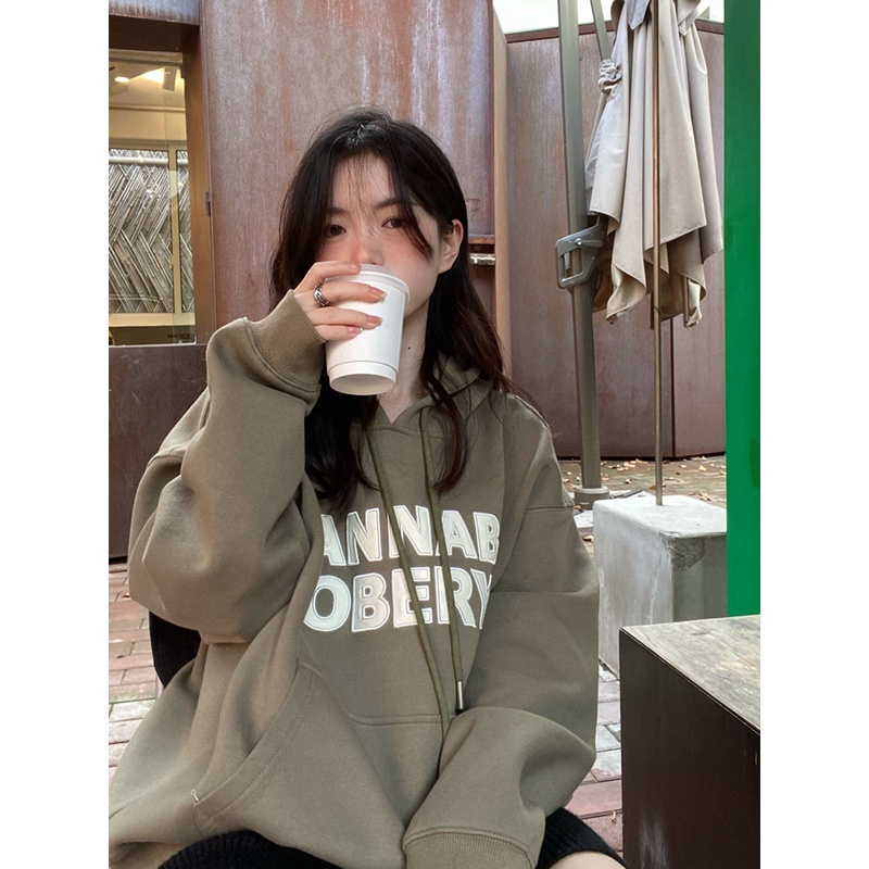 ส่งไวจากไทย TAYCEN เสื้อฮู้ด เย็บปักถักร้อย แขนยาว สไตล์เกาหลี โอเวอร์ไซซ์ สำหรับผู้หญิง