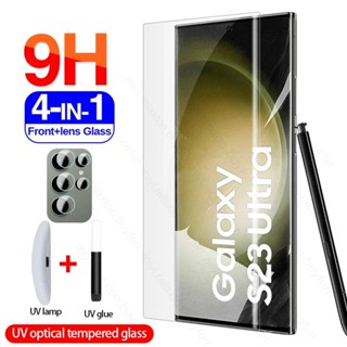 UV Full Glue Tempered Glass For Samsung Galaxy S23 S22 Ultra S23Ultra S21+ 5G Camera Lens Protective Film 9H