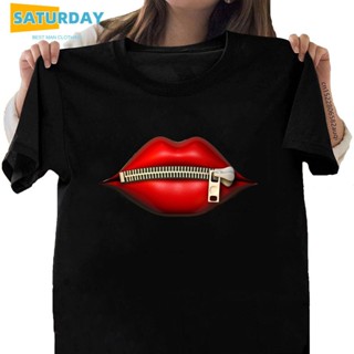 Sequins Red Lip Funny Cotton T Shirt Soft 90S Harajuku Tshirt_12