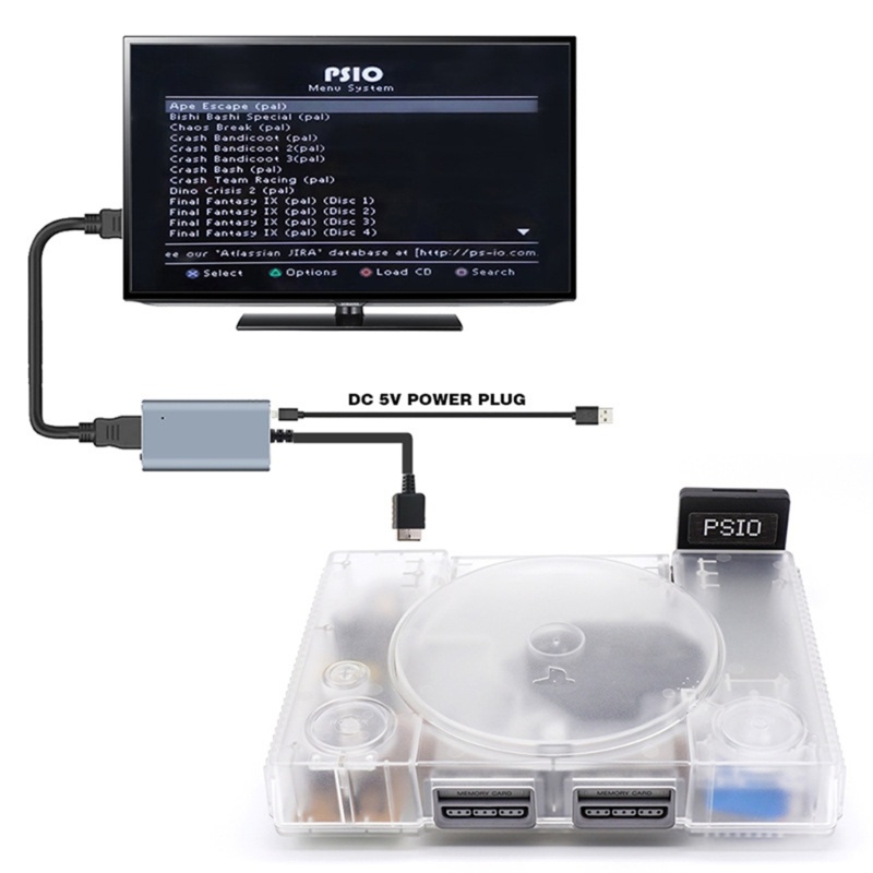 YXA PSIO Optical Drive Emulator Kit Fit สําหรับ PS1 เครื่องหนา 3D พิมพ์กรณี