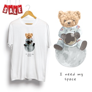 Cotton Short Sleeve T-Shirt 1 Screen Printed TEDDY BEAR SPACE_02