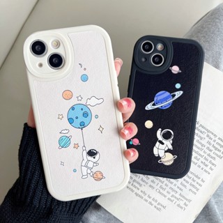 เคสโทรศัพท์ ซิลิโคนนิ่ม TPU กันรอยเลนส์กล้อง ลายนักบินอวกาศ สีดํา ขาว สําหรับ Samsung A23 A32 A52 A52s A53 5G S20 S21 S22 S23 Plus Ultra FE | Xmd 066