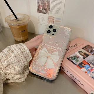 Diamond QuicksandFor iPhone 17 16 15 14 13 12 pro max Casing Girl เคสกันกระแทก Bowknot (DMB01)