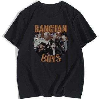 2023เสื้อยืด พิมพ์ลายโลโก้ศิลปินเกาหลี BTS Bangtan Boys