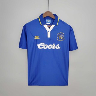 เสื้อกีฬาแขนสั้น ลายทีมชาติฟุตบอล Chelsea 95-97 ชุดเหย้า สไตล์เรโทร