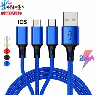 3 in 1 รองรับการถ่ายโอนข้อมูล สายชาร์จ USB Type-C 6A ชาร์จเร็ว สําหรับ iphone Micro USB Type-C