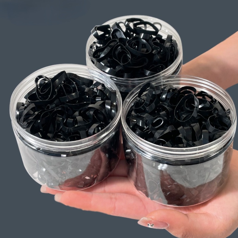 ยางรัดผม แบบยืดหยุ่นสูง แบบใช้แล้วทิ้ง สีดํา แบบเรียบง่าย สําหรับผู้หญิง - รูปที่ 5