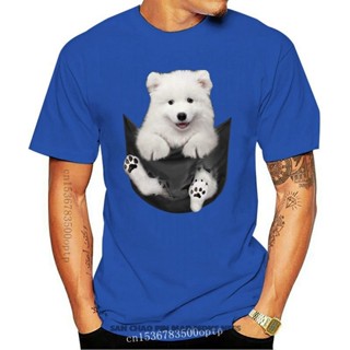 Cute Samoyed Dog Inside Pocket T Shirt Dog Lovers Shirt Black Cotton Men S-3Xl Colorful Te_04