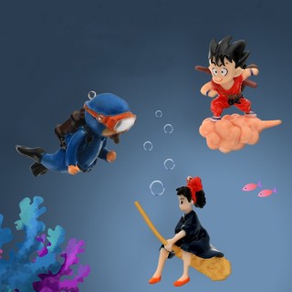 Mô hình thợ lặn chụp ảnh, Songoku, phù thủy có bóng nổi trang trí bể thủy sinh, bể cá cảnh, DIY