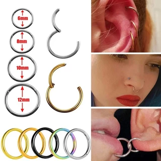 จิวจมูก สเตนเลส ผู้หญิง ที่มีสีสัน ไทเทเนียม ปลอม ปาก เจาะ แหวน แฟชั่น ไม่ต้องเจาะกระดูกอ่อน ต่างหูห่วง บุคลิกภาพ พังก์ เครื่องประดับ อุปกรณ์เสริม