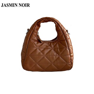 Jasmin NOIR กระเป๋าถือ กระเป๋าสะพายไหล่ ลายสก๊อต เรียบง่าย สําหรับสตรี