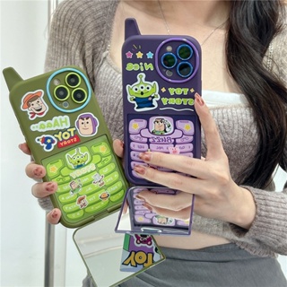 เคสโทรศัพท์มือถือ แบบฝาพับกระจก ลายการ์ตูนดิสนีย์ Toy Story น่ารัก สร้างสรรค์ สําหรับ iPhone 14 13 12 11 Pro Max 14promax