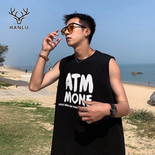 HANLU เสื้อยืดแขนสั้นลําลอง ทรงหลวม ขนาดใหญ่ แฟชั่นฤดูร้อน สไตล์ฮิปฮอป สําหรับผู้ชาย และผู้หญิง 2023