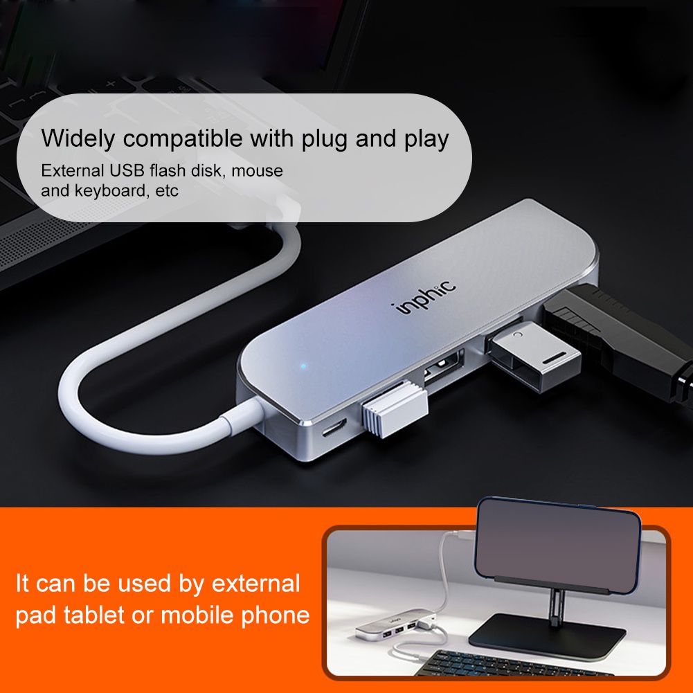 ฮับ USB ความเร็วสูง 4 พอร์ตฮับ USB 3.0 HUB Adapter สำหรับ PC แล็ปท็อปอุปกรณ์เสริมคอมพิวเตอร์