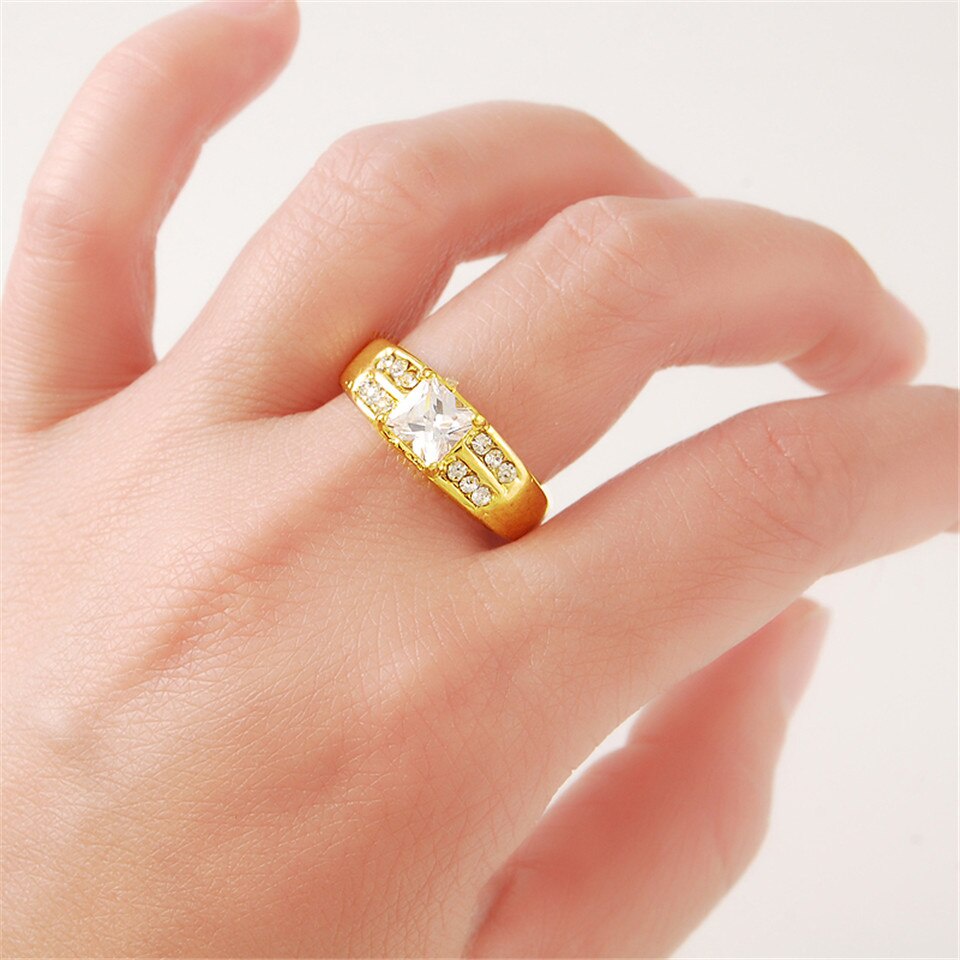 bls Cubic Zirconiaงานแต่งงาน/หมั้นแหวนขายส่งทองสีElegantเครื่องประดับ24K Gold Filledสำหรับผู้หญิง 90z