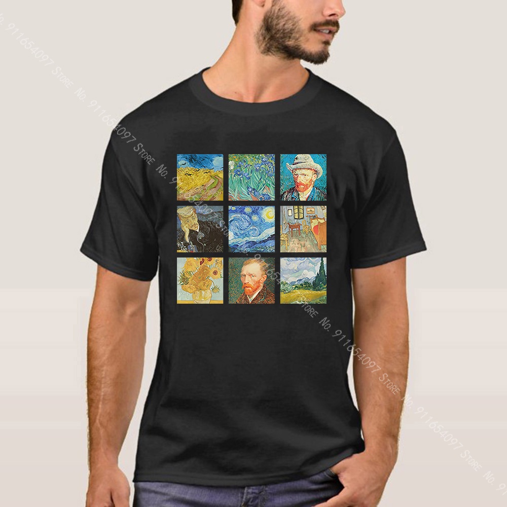 Vincent Van Gogh ภาพวาดเสื้อยืดกราฟิกที่มีคุณภาพสูงเสื้อยืด Bmd