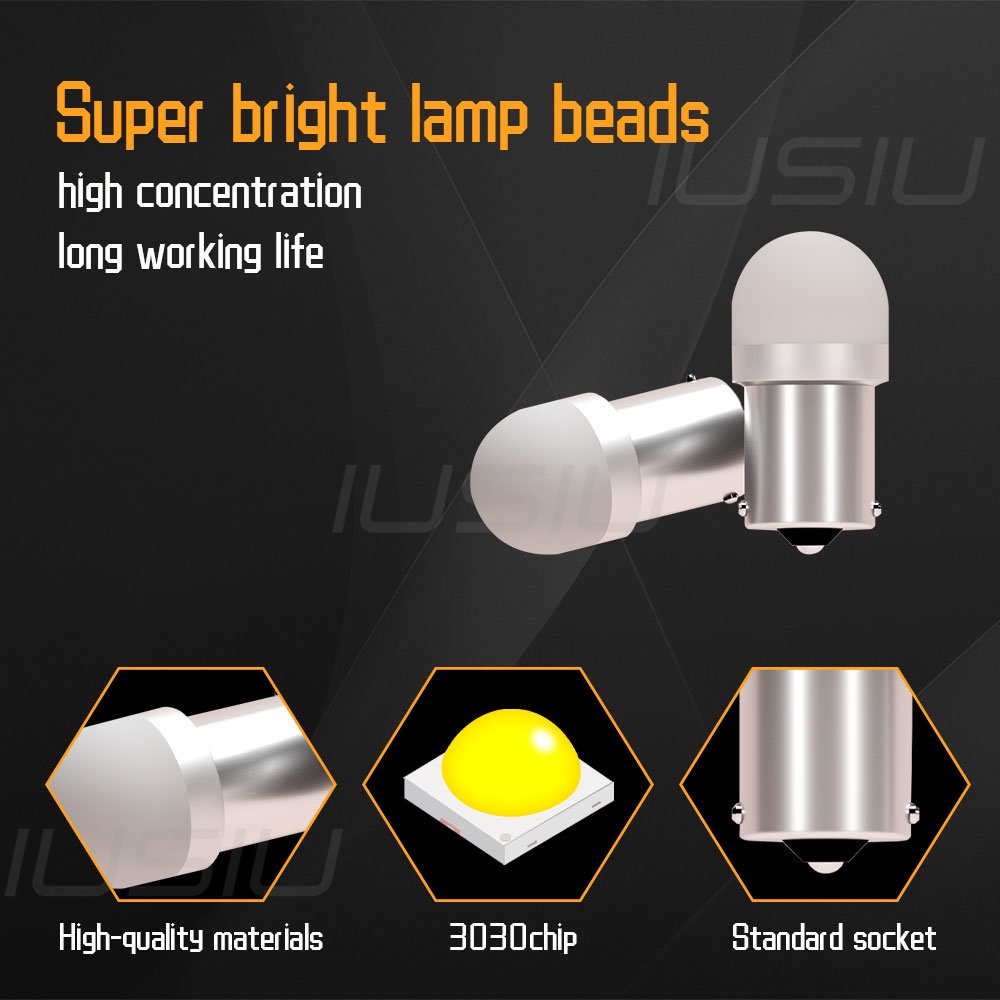 Iusiu 2PCS 1156 1157 ไฟเบรค LED BA15S BAU15S BAY15D ย้อนกลับ T5 T10 T20 LED 7443 7440 P21W PY21W W21W W5W W3W P2W P21W 12V DRL - รูปที่ 4