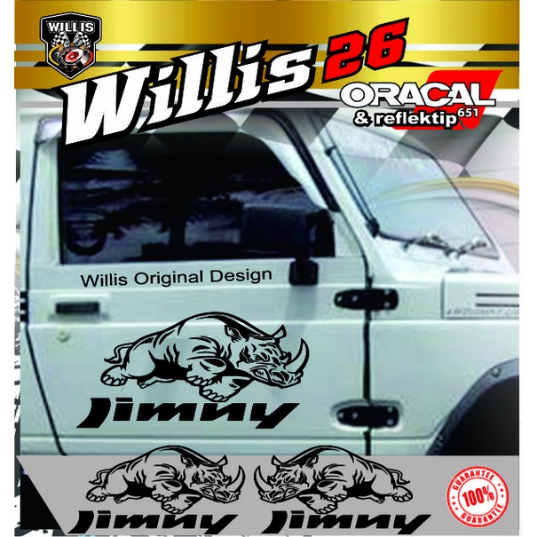 Suzuki Katana Jimny Rhino Sticker Jeep สติ๊กเกอร์ติดตัวถังประตูรถ