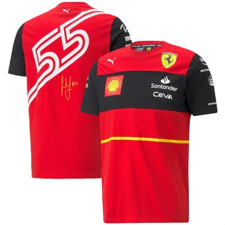 ใหม่ล่าสุด เสื้อกีฬาแขนสั้น ลายทีมแข่งขัน F1 Ferrari F1 และเสื้อยืด 2022 เหมาะกับฤดูร้อน สําหรับผู้ชาย และผู้หญิง