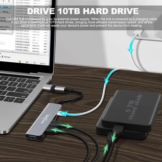 GOOJODOQ USB 3.0 HUB Type C Adapter แล็ปท็อปสำหรับ MacBook iPad อุปกรณ์เสริมส่วนขยาย PD Charger Port