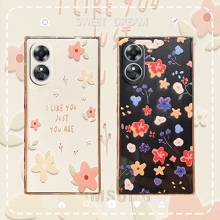 เคสโทรศัพท์มือถือ TPU แบบนิ่ม ลายดอกไม้น่ารัก ป้องกันกล้อง สําหรับ OPPO A17 4G A17