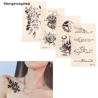 Hanprospree&gt; สติกเกอร์รอยสักชั่วคราว กันน้ํา ลายดอกไม้ ผีเสื้อ สิงโต 1 แผ่น