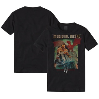 Mens Black Drew McIntyre Medieval Metal T-Shirt WWE Sport Summer 2022 New Fashion Children Clothes Tops_03