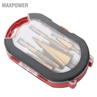 Maxpower 6PCS Step เจาะ Bit Set Metal สวมทนความแข็งสูง Reaming Drill Bits พร้อมกล่องเก็บของ