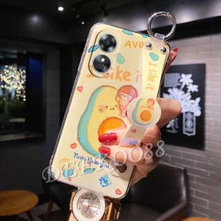 พร้อมส่ง เคสโทรศัพท์มือถือนิ่ม ลายการ์ตูนอะโวคาโด พีชน่ารัก แต่งกลิตเตอร์ วิบวับ พร้อมสายคล้องมือ สําหรับ OPPO Reno8 T A78 5G 4G Reno 8 8T Reno8T OPPOA78