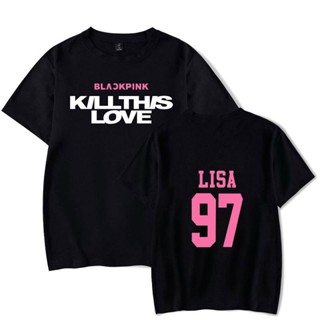  ใหม่เอี่ยมYuanl5 [พร้อมส่ง] เสื้อยืดแขนสั้นลําลอง ผ้าฝ้าย 100% พิมพ์ลาย Blackpink Kill This Love 97 Lisa 5 สี พลัสไ